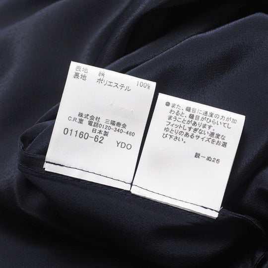 BURBERRY one piece FM034-607-32 silk Navy Women 40 Used Authentic