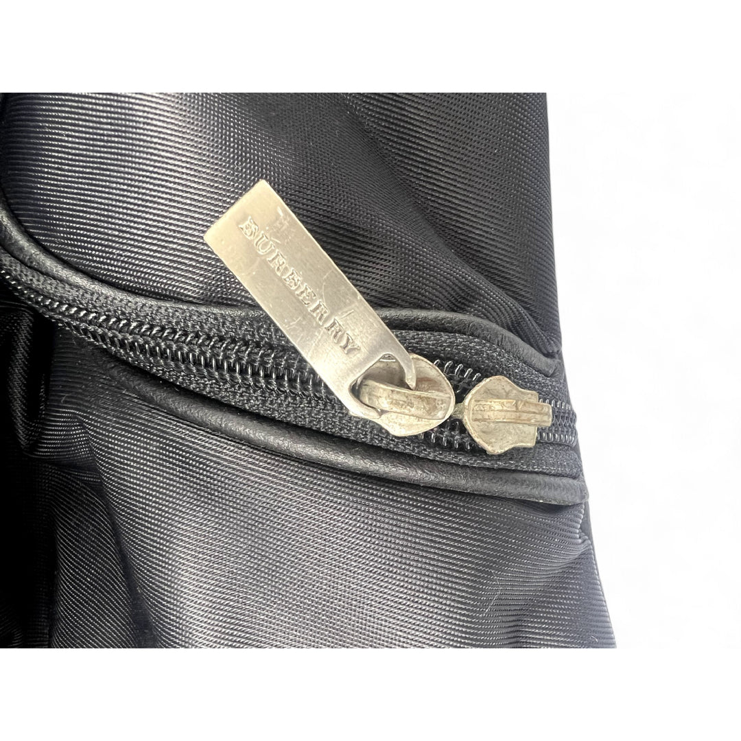 Burberry Golf Travel Bag Black Nylon Unisex Rolling Luggage Carry-On Tote