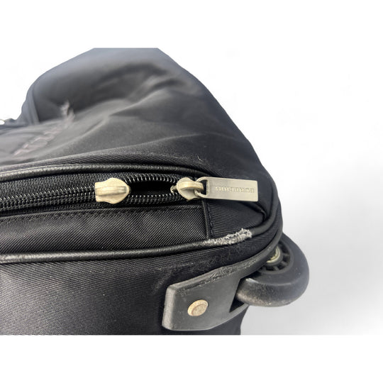 Burberry Golf Travel Bag Black Nylon Unisex Rolling Luggage Carry-On Tote