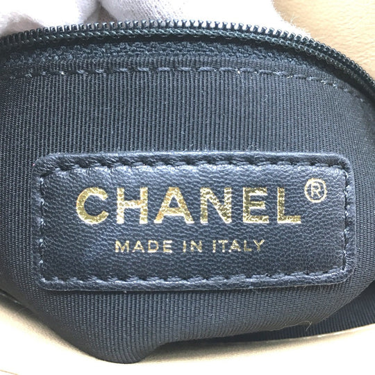 CHANEL Shoulder Bag suede Beige x Gold Metal CHANEL logo Matrasse Women Used Authentic
