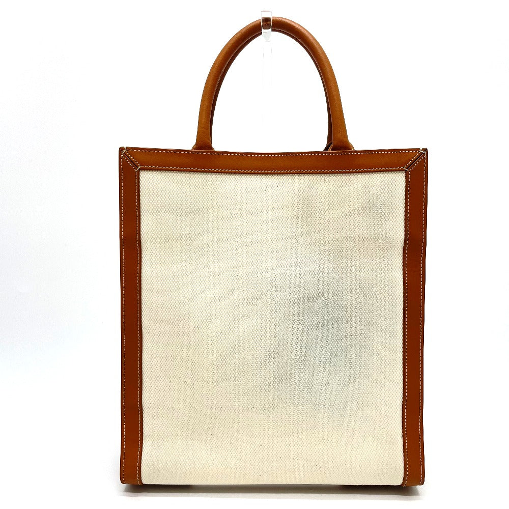 CELINE Shoulder Bag 192082BNZ.02NT Leather / canvas Natural x tongue Bar Tikal Hippo Small Women Used Authentic