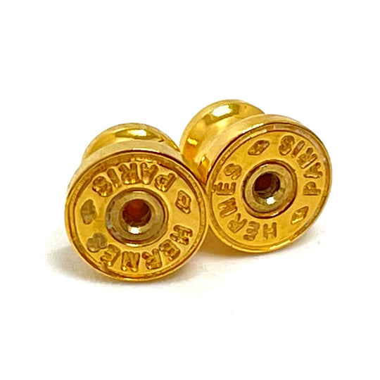 HERMES Pierce Gold Plated / Leather Red heart Asdukour PM Women Used Authentic