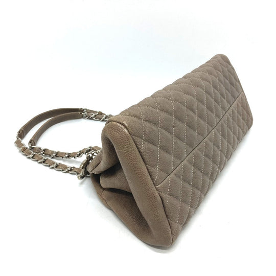 CHANEL Shoulder Bag Caviar skin Brown CC COCO Mark Mademoiselle Bowling Women Used Authentic