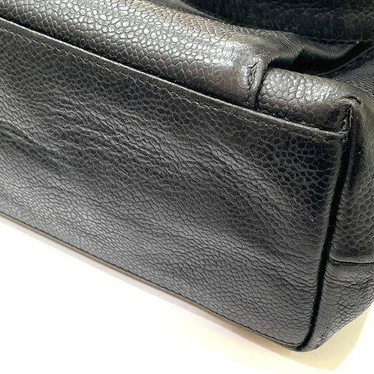 CHANEL Shoulder Bag Caviar skin black CC COCO Mark Matrasse Women Used Authentic
