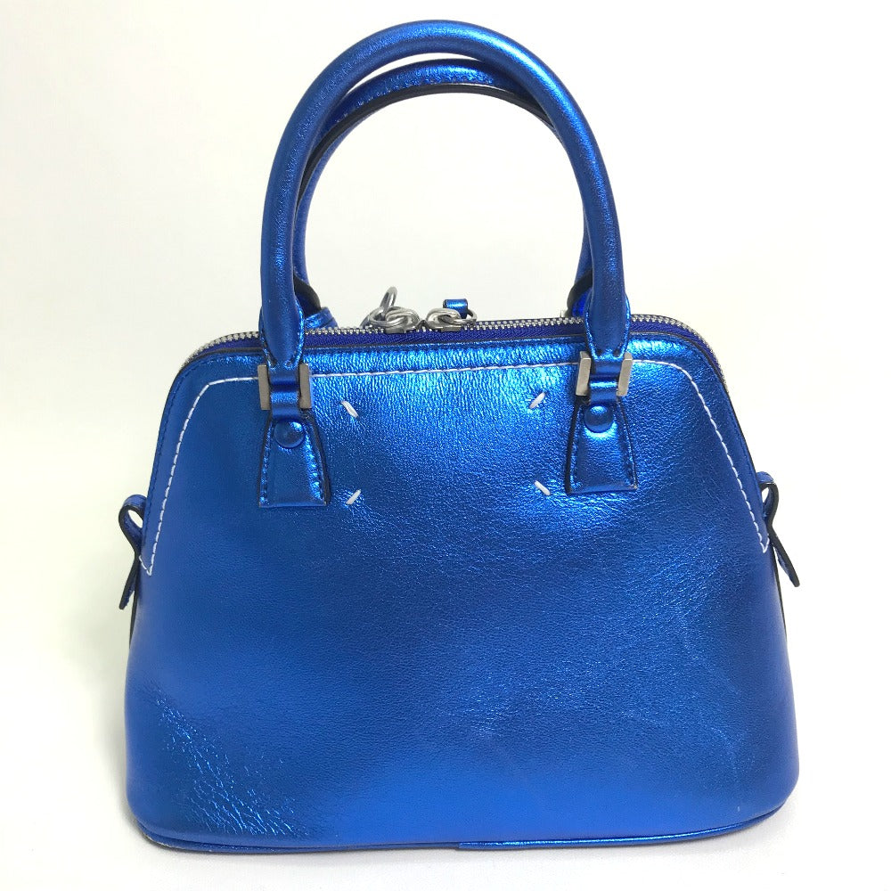 Maison Margiela Shoulder Bag leather blue 5AC Women Used Authentic