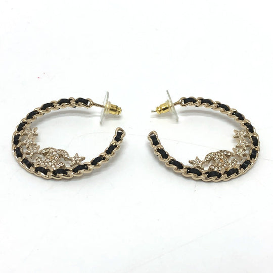 CHANEL Pierce B23C metal gold Star COCO Mark hoop Women Used Authentic