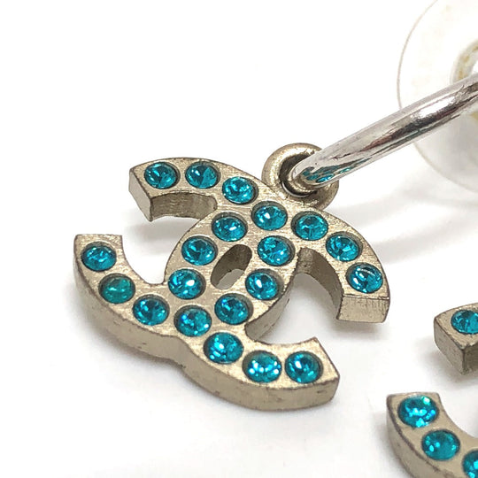 CHANEL Pierce 06P metal Silver COCO Mark Women Used Authentic