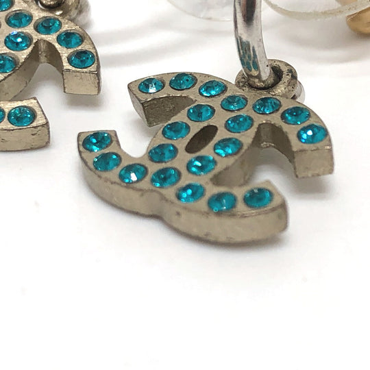 CHANEL Pierce 06P metal Silver COCO Mark Women Used Authentic