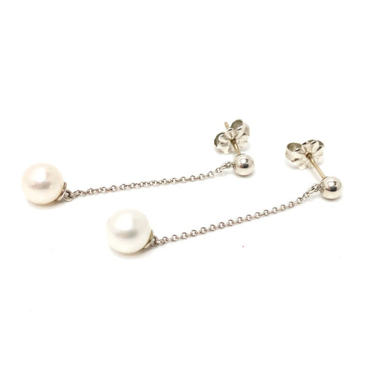TIFFANY&Co. Pierce SV925 white Fake pearl Women Used Authentic
