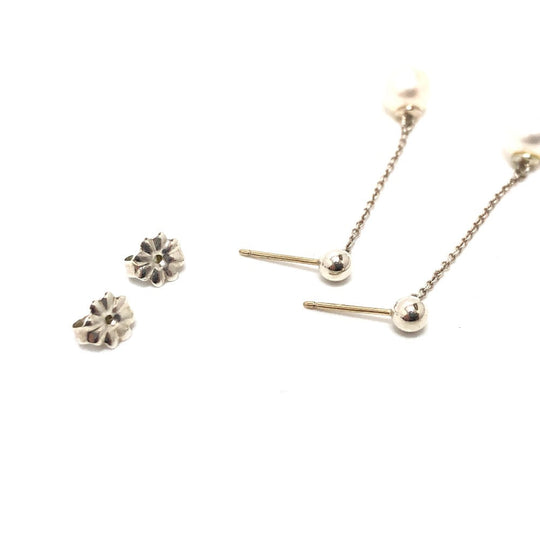 TIFFANY&Co. Pierce SV925 white Fake pearl Women Used Authentic