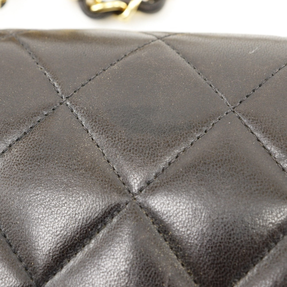 CHANEL Shoulder Bag A01164 lambskin black Matrasse ChainShoulder diana flap 22 Women Used Authentic