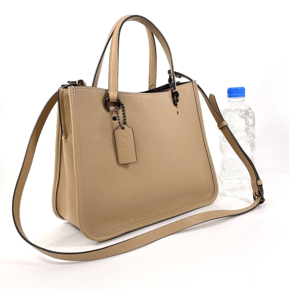 COACH Handbag C3460 leather beige 2WAY Tyler Carryall 28