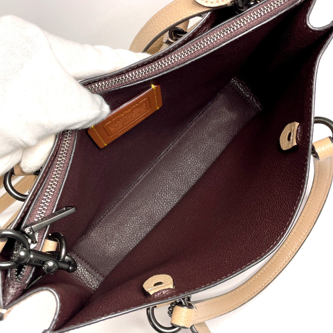 COACH Handbag C3460 leather beige 2WAY Tyler Carryall 28