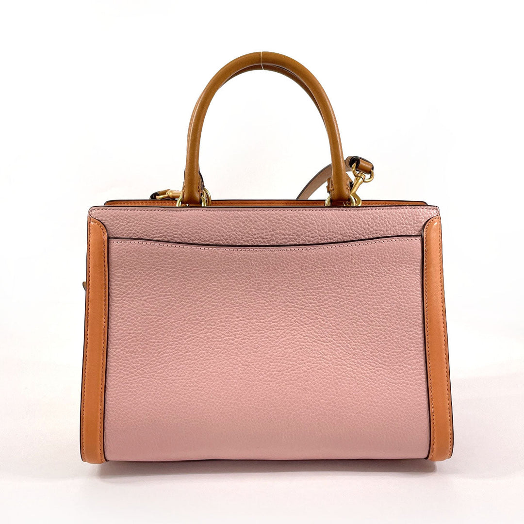 COACH Handbag 693 leather pink 2WAY Zoe Carryall Women Used Authentic