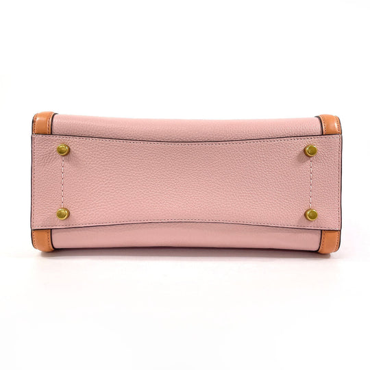 COACH Handbag 693 leather pink 2WAY Zoe Carryall Women Used Authentic