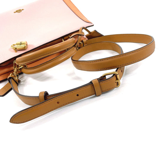 COACH Handbag 693 leather pink 2WAY Zoe Carryall Women Used Authentic