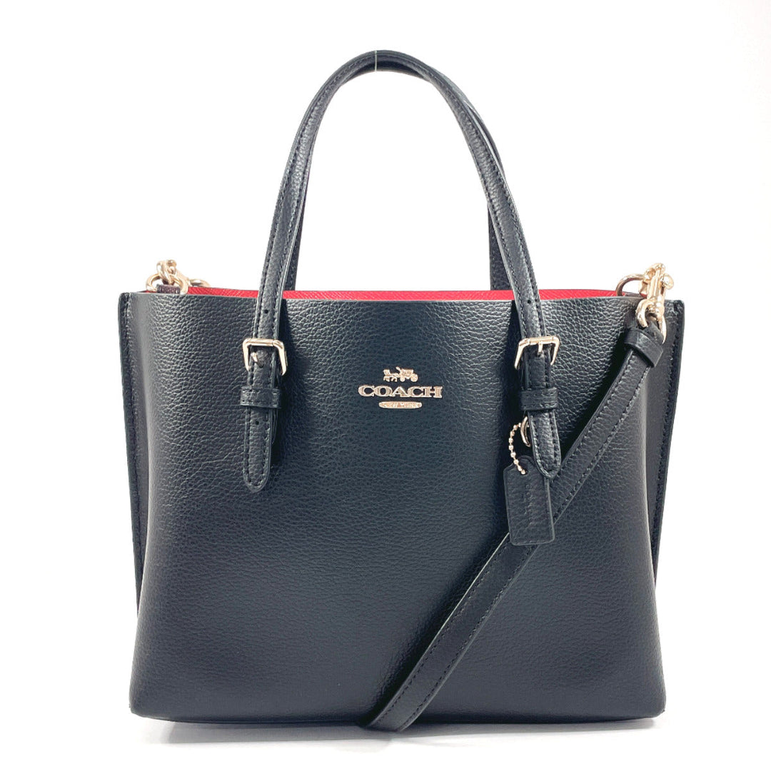 COACH Tote Bag C4084 leather black Molly 2WAY Women Used Authentic