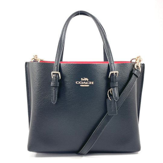 COACH Tote Bag C4084 leather black Molly 2WAY Women Used Authentic