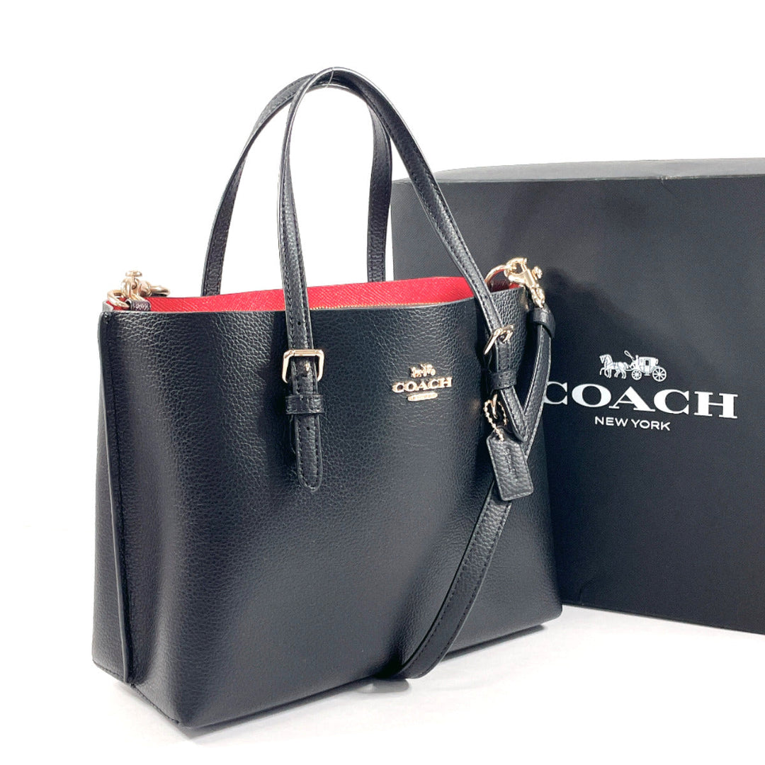 COACH Tote Bag C4084 leather black Molly 2WAY Women Used Authentic