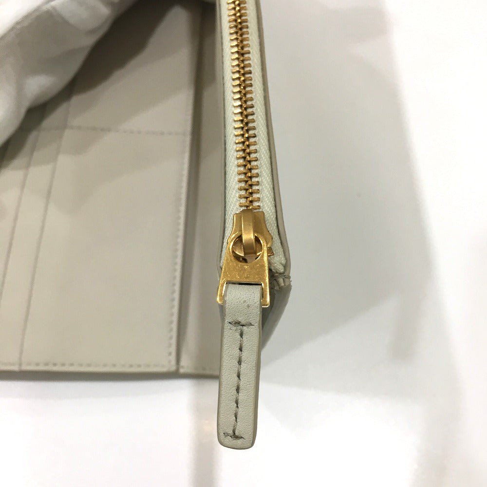 BOTTEGAVENETA Long Wallet Purse 578751 leather off white Long wallet Accessory Women Used Authentic