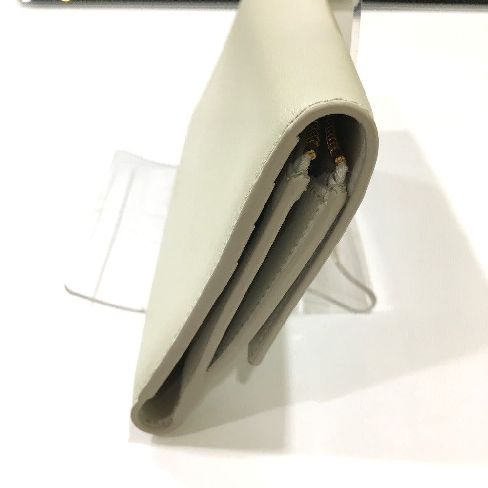 BOTTEGAVENETA Long Wallet Purse 578751 leather off white Long wallet Accessory Women Used Authentic