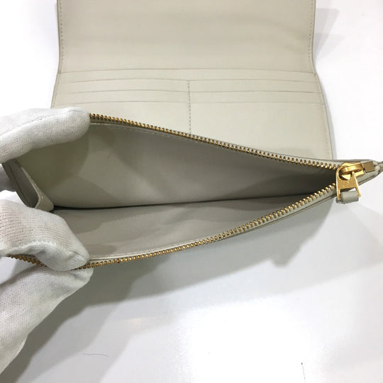 BOTTEGAVENETA Long Wallet Purse 578751 leather off white Long wallet Accessory Women Used Authentic