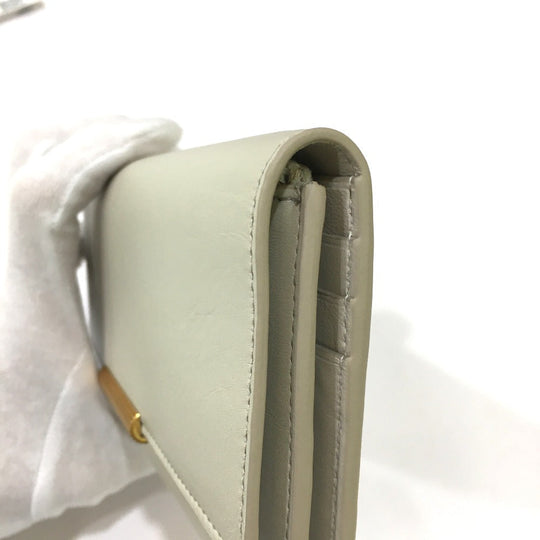 BOTTEGAVENETA Long Wallet Purse 578751 leather off white Long wallet Accessory Women Used Authentic