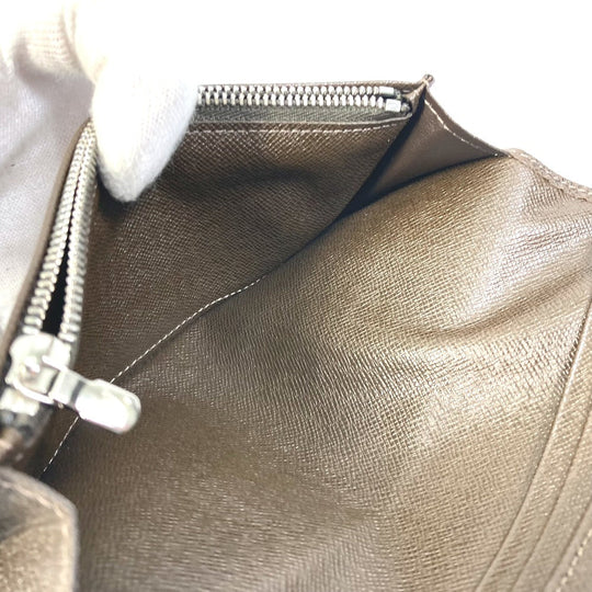 LOUIS VUITTON Long Wallet Purse M32578 Taiga Leather Brown Taiga Portefeuille Braza mens Used Authentic