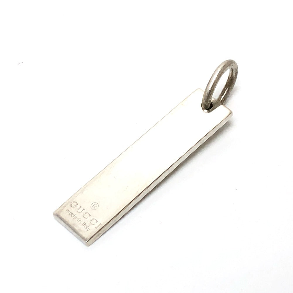 GUCCI Pendant top SV925 Silver logo plate mens Used Authentic