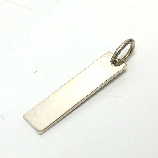 GUCCI Pendant top SV925 Silver logo plate mens Used Authentic