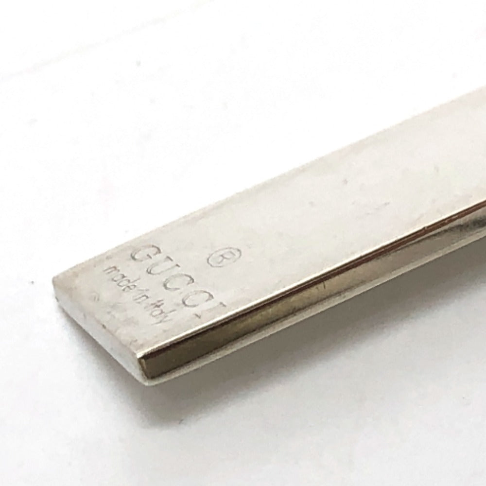 GUCCI Pendant top SV925 Silver logo plate mens Used Authentic