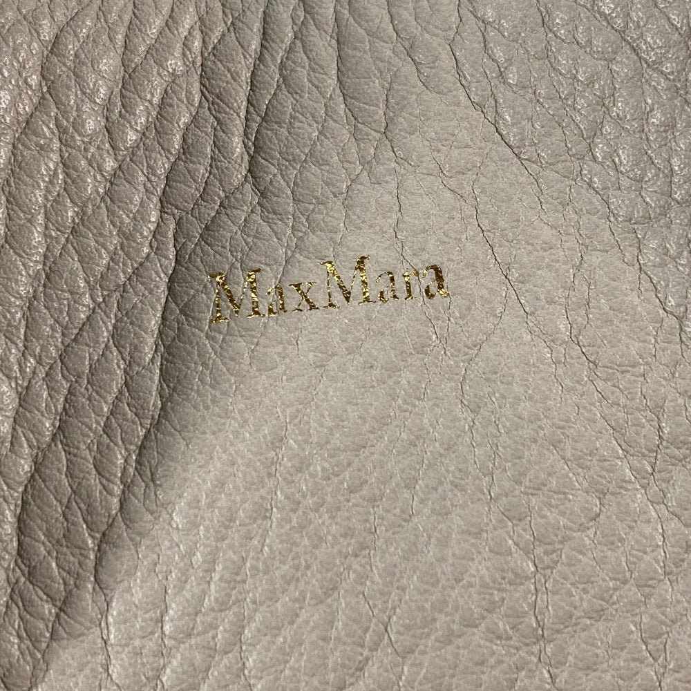 MAX MARA Shoulder Bag leather Greige type Bag logo Women Used Authentic