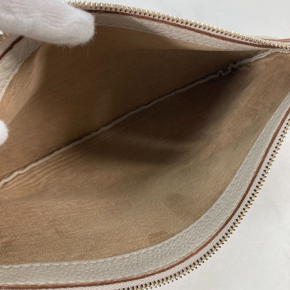 MAX MARA Shoulder Bag leather Greige type Bag logo Women Used Authentic