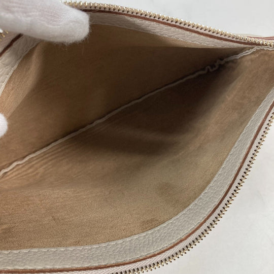 MAX MARA Shoulder Bag leather Greige type Bag logo Women Used Authentic