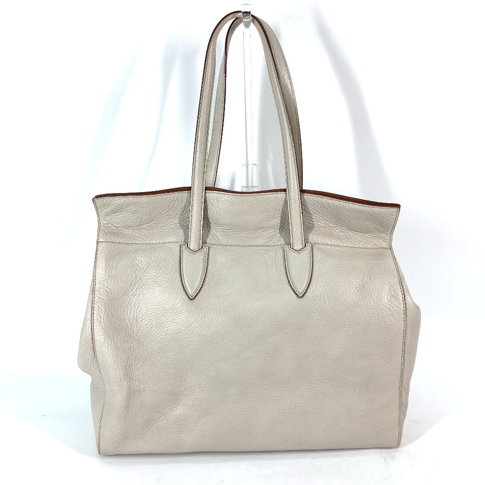 MAX MARA Shoulder Bag leather Greige type Bag logo Women Used Authentic