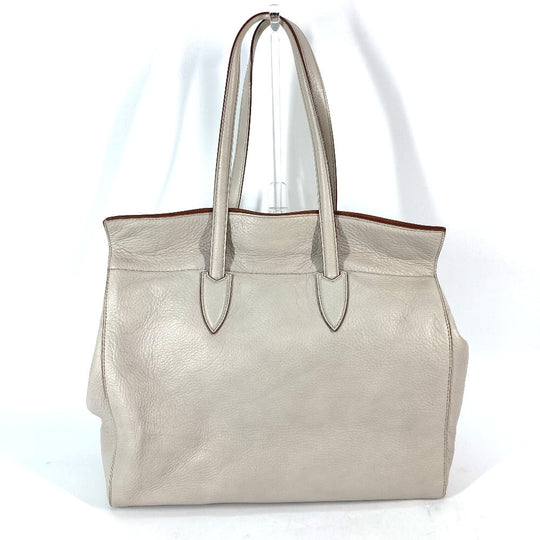 MAX MARA Shoulder Bag leather Greige type Bag logo Women Used Authentic