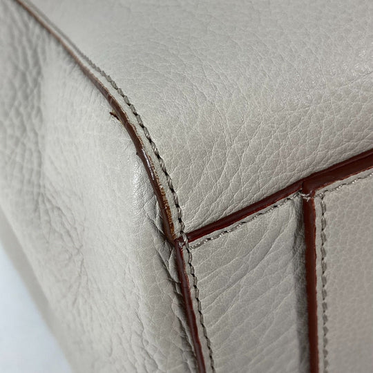 MAX MARA Shoulder Bag leather Greige type Bag logo Women Used Authentic