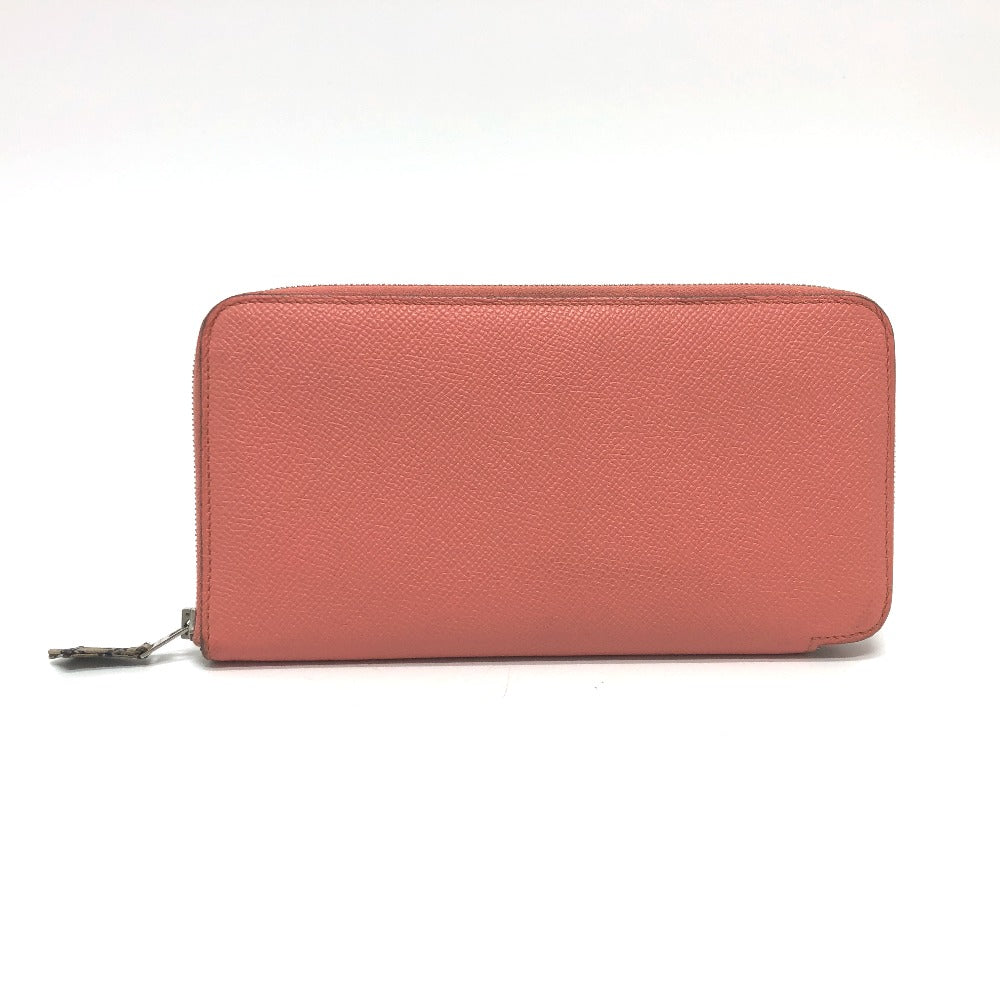 HERMES Long Wallet Purse Epsom Pink type Azap silk in Women Used Authentic