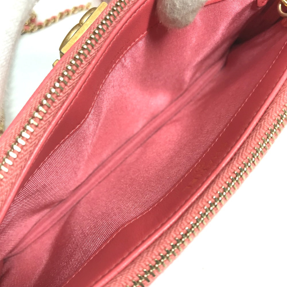 CHANEL Shoulder Bag A84069 Caviar skin Pink x Gold Metal CCCOCO Mark Boy Chanel COCO Mark Women Used Authentic