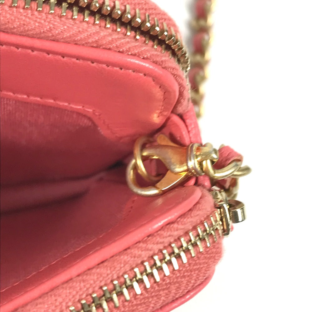 CHANEL Shoulder Bag A84069 Caviar skin Pink x Gold Metal CCCOCO Mark Boy Chanel COCO Mark Women Used Authentic