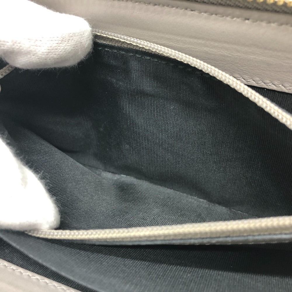 GUCCI Long Wallet Purse leather gray logo Women Used Authentic