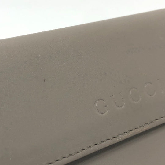 GUCCI Long Wallet Purse leather gray logo Women Used Authentic