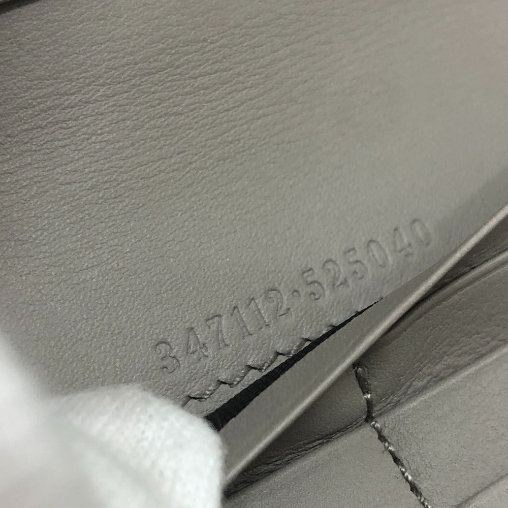 GUCCI Long Wallet Purse leather gray logo Women Used Authentic