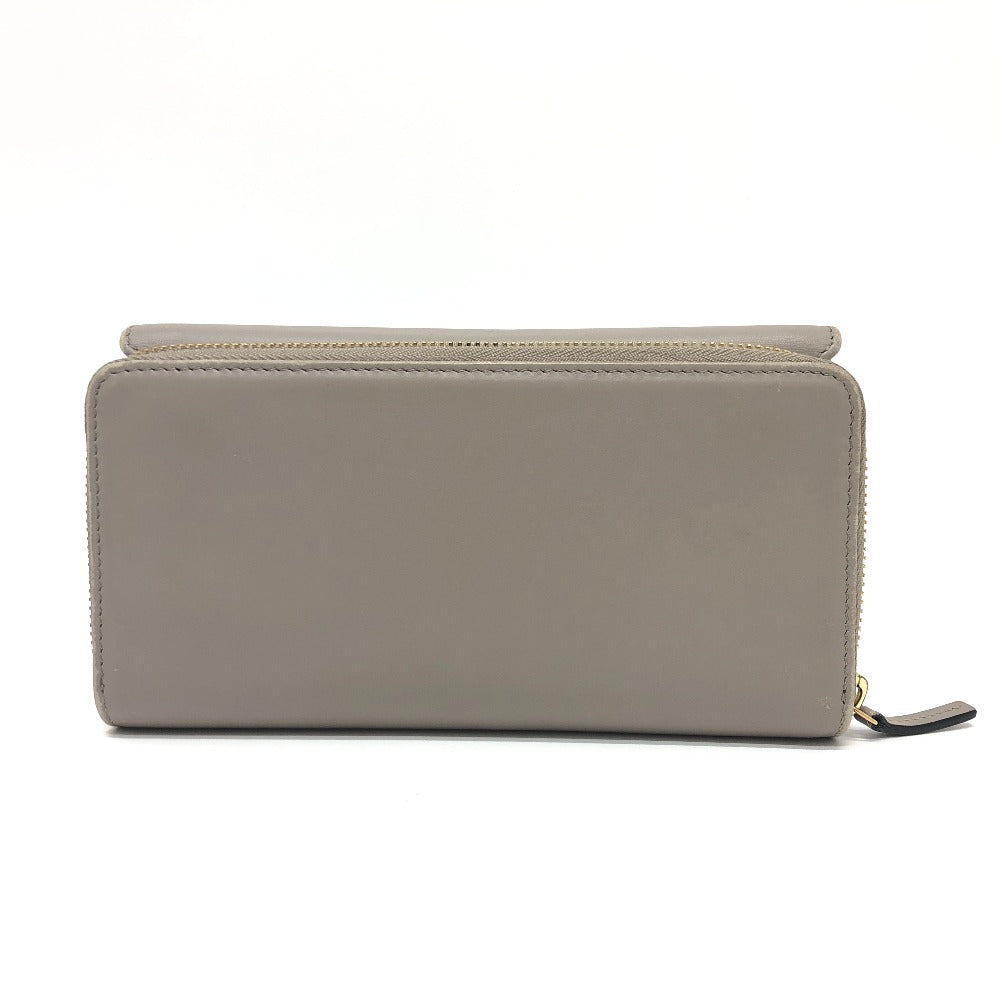 GUCCI Long Wallet Purse leather gray logo Women Used Authentic