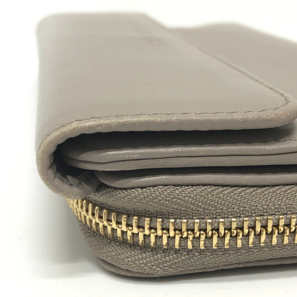 GUCCI Long Wallet Purse leather gray logo Women Used Authentic