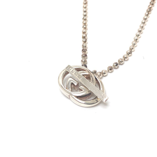 GUCCI Necklace 216435 SV925 Silver Double G Women Used Authentic