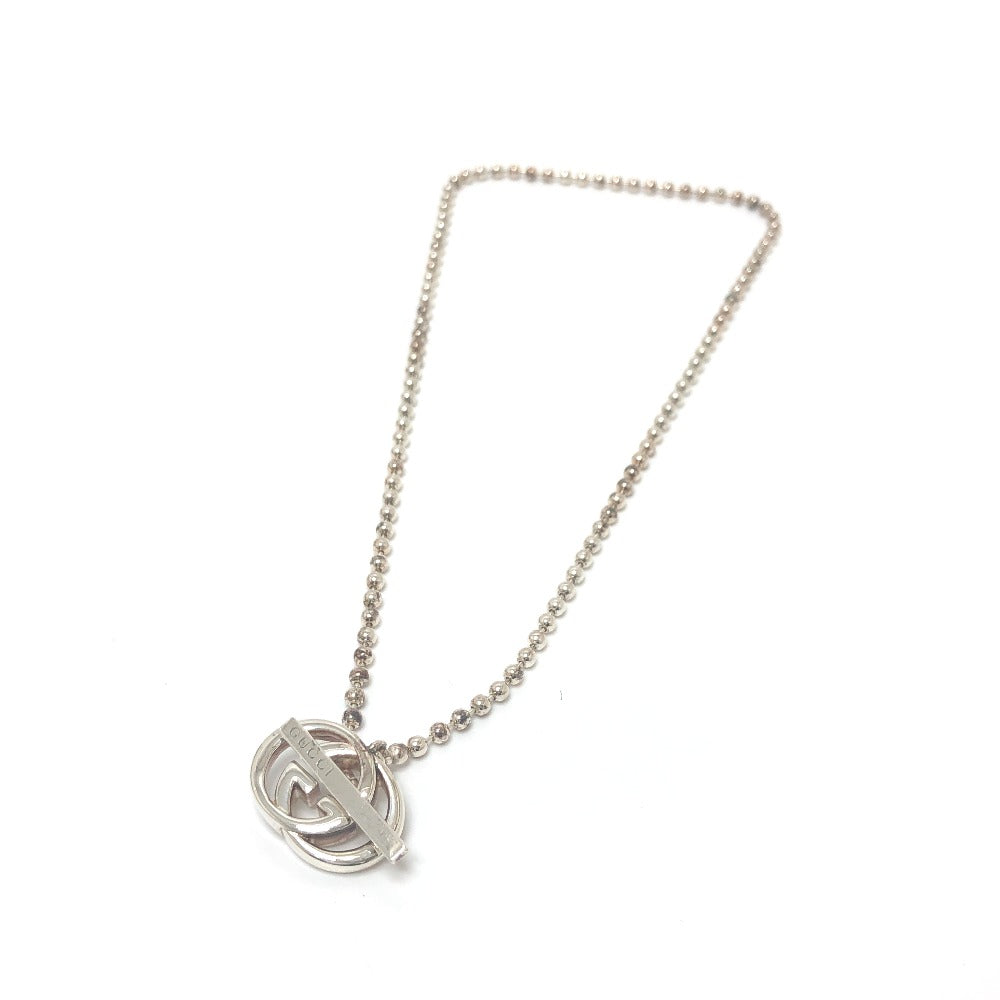 GUCCI Necklace 216435 SV925 Silver Double G Women Used Authentic
