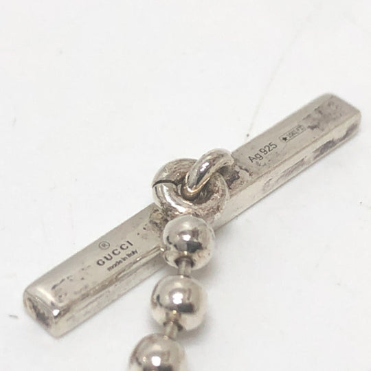GUCCI Necklace 216435 SV925 Silver Double G Women Used Authentic