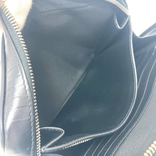 BURBERRY business bag leather black Check Pattern mens Used Authentic