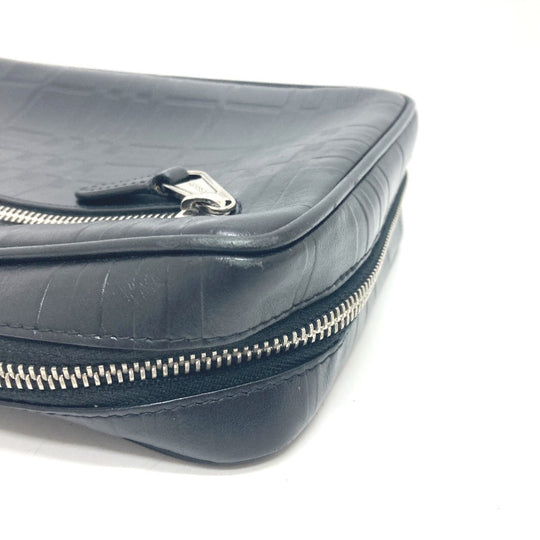 BURBERRY business bag leather black Check Pattern mens Used Authentic